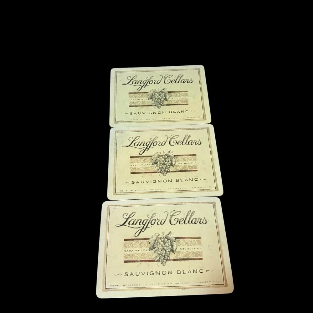 Set of 6 Wine Label Cork Backed Placemats‎ Vineyard Wine Kitchen Bar Décor 11x8